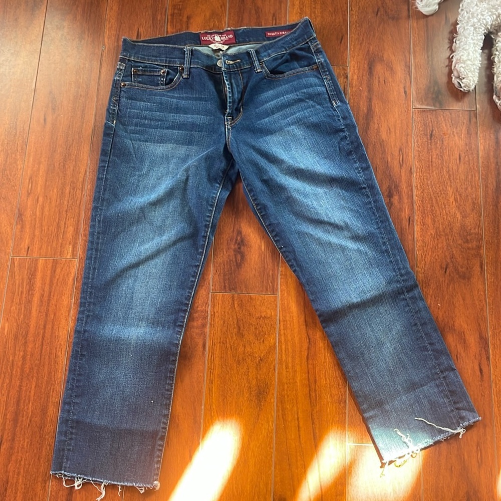 Lucky Brand: Sweet n’ Straight jeans, cut to 25” in length